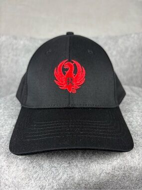 Ruger Black Hat Red Phoenix Logo Adjustable Baseball Cap